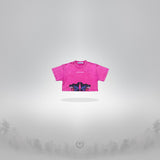 Women Crop Top Acid Pink