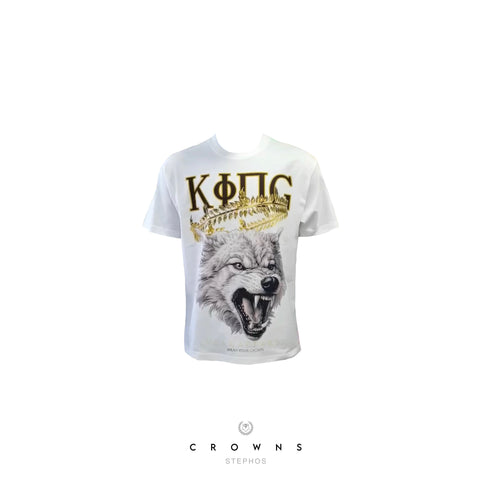 King Wolf White Over Size Tee